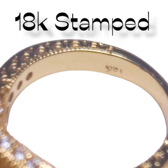 🎀18k Princess Emerald Diamond Halo Ring - Picture 5 of 7